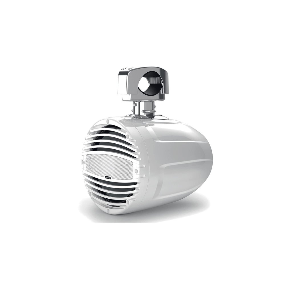 Hertz HTX 8 M-CL-TW, 8" Marine Coaxial Tower Speaker w/ Clamp - White Grille