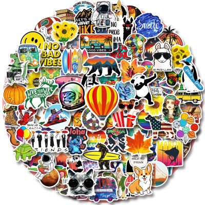 100 PCS Water Bottle Stickers for Kids Teens Girls Adults, Aesthetic Cute Vinyl Waterproof Vsco Cool Stickers, Laptop Scrapbook Skateboard Computer Car Sticker Packs
