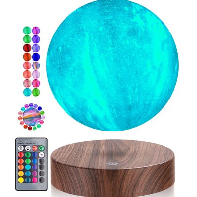 exekoml Magnetic Levitating Moon Lamp Floating and Spinning LED Galaxy Moon Lamp 16 Colors Modes Magnetic Levitation Luna Night Lights for Home Office Room Desk Decoration Unique Gift
