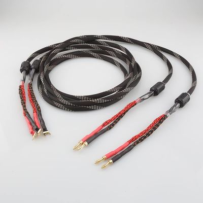 One Pair Audiocrast HiFi Speaker Cable HI-End Amplifier 4N OFC Speaker Cable with Banana/Spade Plug (Color : Banana to Spade, Length : 1m)