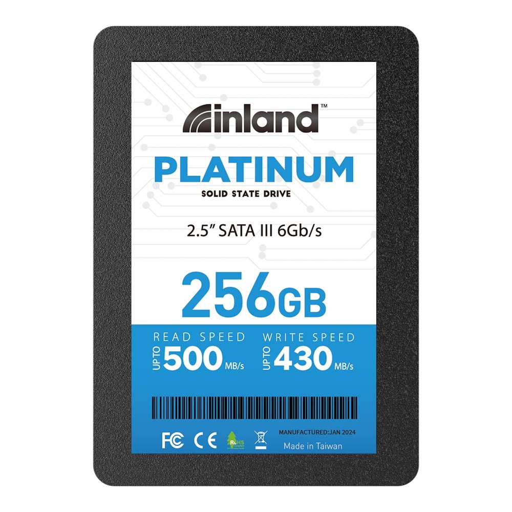 Inland Platinum 256GB SSD SATA III 6Gb/s 2.5" 7mm TLC 3D NAND Internal Solid State Drive (256GB)