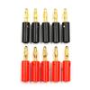 10pcsAudio Speaker Screw Banana Gold Plate Plugs Connectors 4mm Black Red-5pcs R 5pcs B Golden view 1