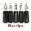 10pcsAudio Speaker Screw Banana Gold Plate Plugs Connectors 4mm Black Red-5pcs Black view 2