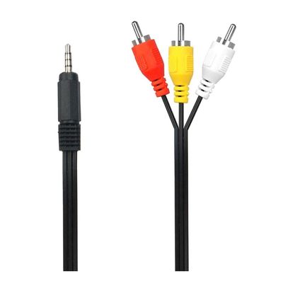 3.5mm Jack to 3 RCA Adapter Male Audio Video AV Cable AUX Stereo Converter 1.5m Wire Cord for Speaker TV Box CD DVD