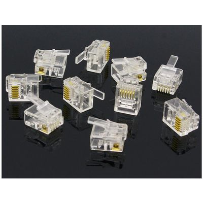 10pcs 6P6C 6 Pins 6 Contacts RJ11 Telephone Modular Plug Jack,RJ11 Connector