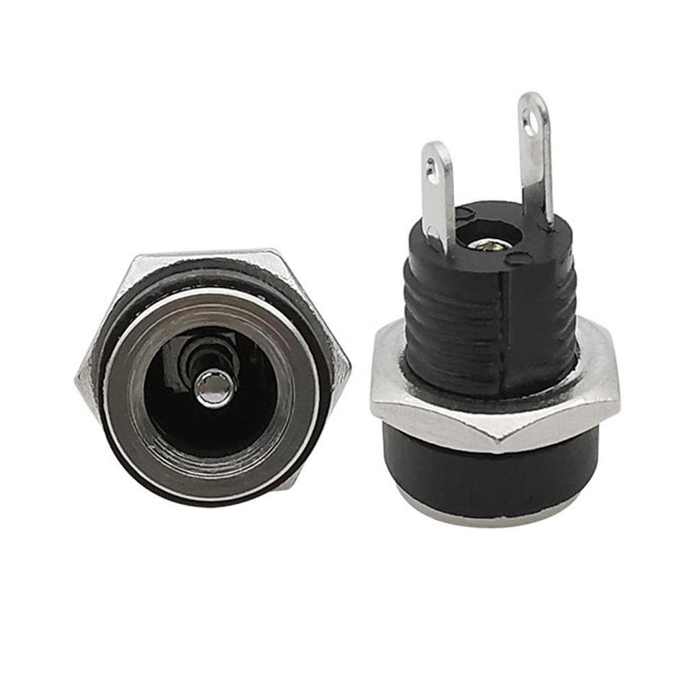 10/5/2Pcs 5.5x2.1mm DC Power Supply Female Jack Panel Mount Connector 5.5 * 2.1mm DC Socket 2 Leg Terminal Plug Adapter Connectors-10 pcs