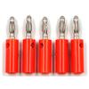 10pcsAudio Speaker Screw Banana Gold Plate Plugs Connectors 4mm Black Red-5pcs Red view 1