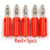 10pcsAudio Speaker Screw Banana Gold Plate Plugs Connectors 4mm Black Red-5pcs Red view 2