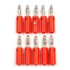 10pcsAudio Speaker Screw Banana Gold Plate Plugs Connectors 4mm Black Red-10pcs Red view 1