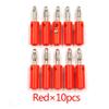 10pcsAudio Speaker Screw Banana Gold Plate Plugs Connectors 4mm Black Red-10pcs Red view 2