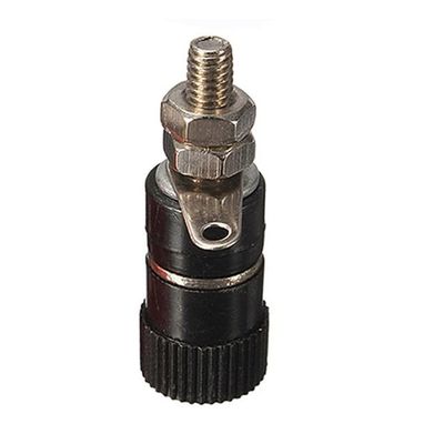 10pcs 4mm Red&Black Banana Socket Binding Post Nut Banana Plug Jack Connector Nickel Plated for 4mm Banana Plug-Black