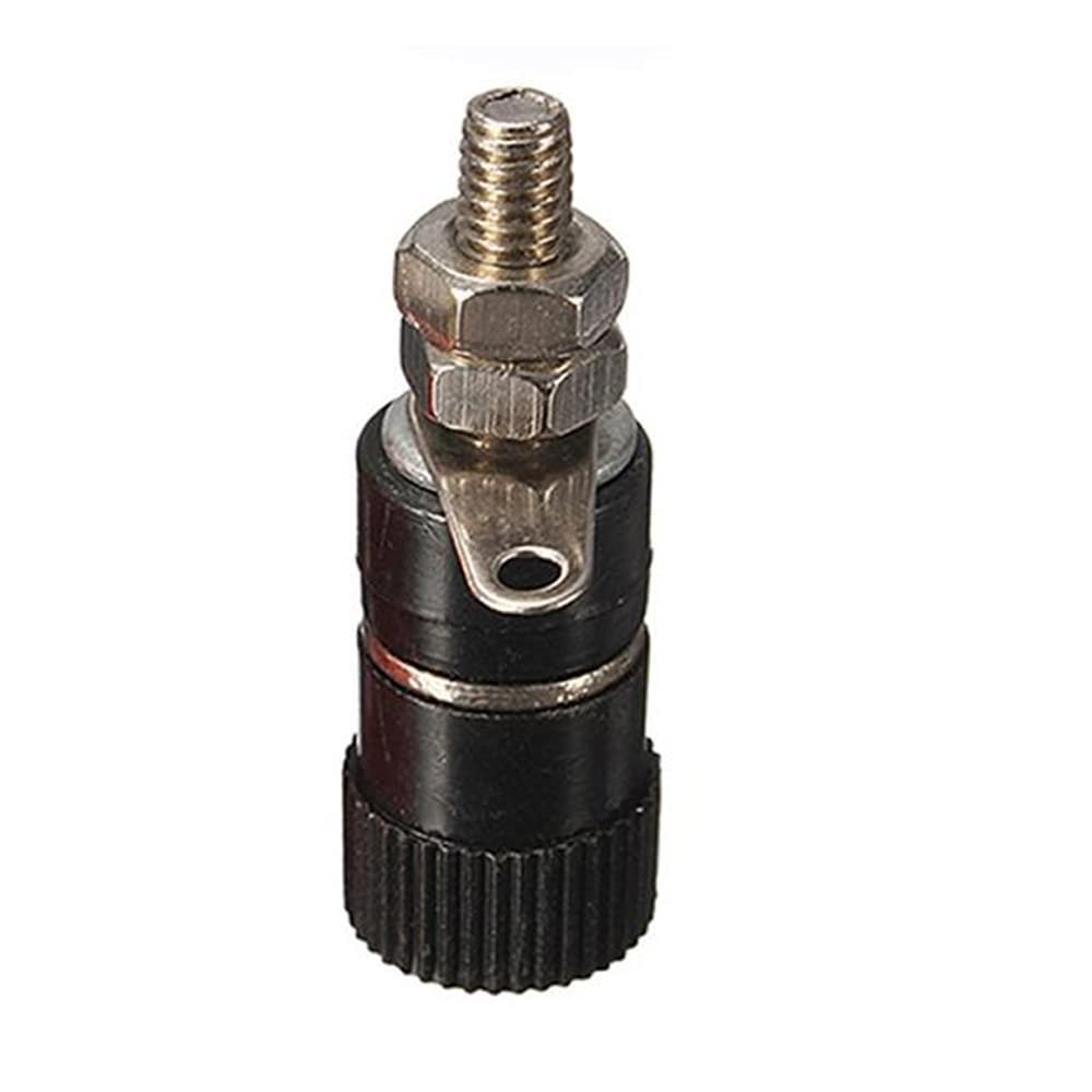 10pcs 4mm Red&Black Banana Socket Binding Post Nut Banana Plug Jack Connector Nickel Plated for 4mm Banana Plug-Black
