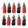 10pcs 4mm Red&Black Banana Socket Binding Post Nut Banana Plug Jack Connector Nickel Plated for 4mm Banana Plug-Black view 2