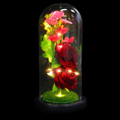 Uonlytech 1pc Led Light Decorative Artificial Glass Cover for Valentine's Day Home Decor for and Friends