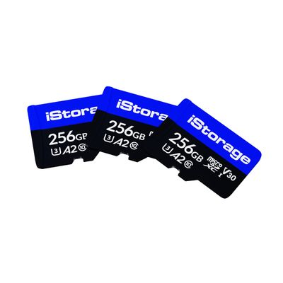 3 Pack iStorage microSD Card 256GB | Encrypt Data stored on iStorage microSD Cards Using datAshur SD USB Flash Drive | Compatible with datAshur SD Drives only