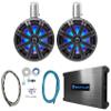 KICKER Pair 45KMTC8 8" 600w Marine Wakeboard Tower Speakers+2-Channel Amplifier view 1