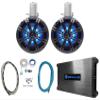 KICKER Pair 45KMTC65 6.5" 390w Marine Wakeboard Tower Speakers + 2-Channel Amp view 1