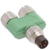 1696183, Y-Splitter, P: Str M8 M 4P to J1J2: Str M8 F 3P, P1/3-Jk1/3, k: 1-2, P2-J24, P4-J14, SAC-3P-M 8Y/2XM 8FS view 1