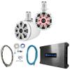 KICKER Pair 45KMTC65W 6.5" 390w Marine Wakeboard Tower Speakers + 2-Channel Amp view 1