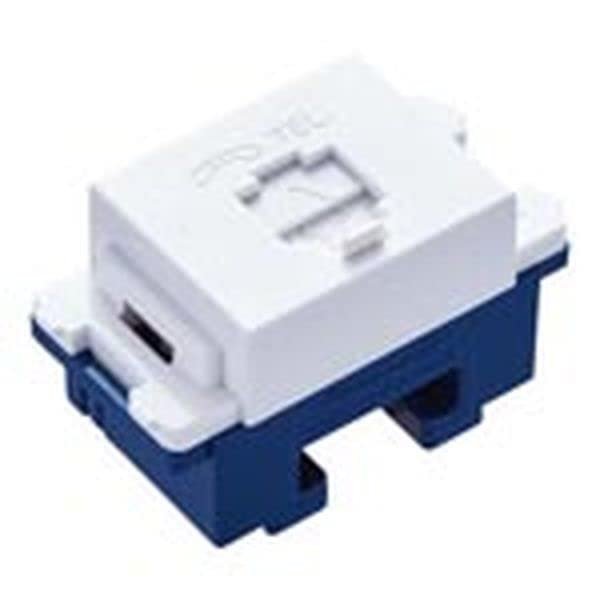 Panasonic WNT15629MCW Embedded Telephone Modular Jack, 6 Poles, 2 Cores, Full Terminal, Matte Ceramic White