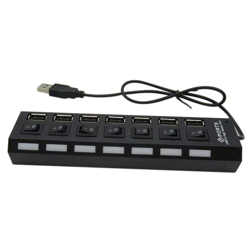 USonline911 USB 3.0 Hub Charger Switch Splitter Powered AC Adapter 7-Port PC Laptop Desktop
