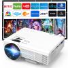 Mini Projector, 1080P Full HD Supported, Portable Movie Home Theater Projector Compatible with TV Stick Smartphone & Tablet PC HDMI USB AV TF view 1
