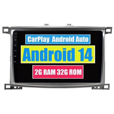 RoverOne Car Radio GPS for Toyota Land Cruiser 100 LC100 2005 2006 2007 with CarPlay Android Auto DSP Multimedia Player Stereo Navigation Bluetooth (for Automatic Air-Conditioner)