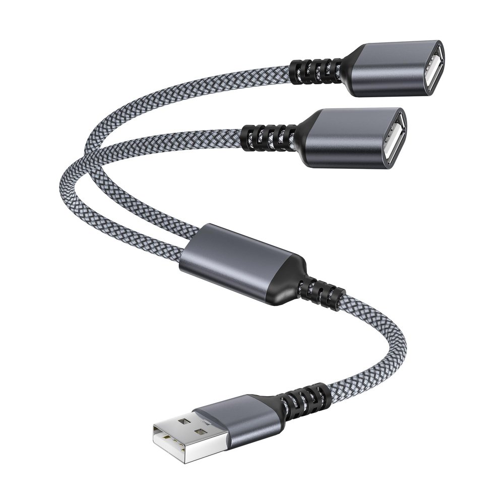 Itramax USB Splitter 3.3FT,USB-A 1 in 2 Out Y Cable Dual Port Extender Adapter,USBA Male to Female Extension Hub,Data Power Charger Splitter Converter for TV,PC,Laptop,MacBook,Keyboard,PS4,PS5,Mouse