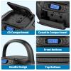 CD Cassette Player Combo, Hernpark Rechargeable Boombox with Bluetooth 5.1, Tape Recording, FM Radio, Super Bass, Stereo Sound, Aux/USB Drive, Headphones Jack, Boom Box for Indoor Outdoor view 4