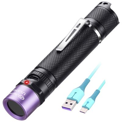 LIGHTFE UV304 UV Flashlight - High Power Ultraviolet - Rechargeable Type-C can be Used for UV Glue Curing, pet Urine Stains, ore Fluorescent Agent Detection