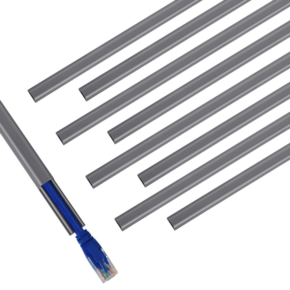 One Cord Cover Wall 153in(9X L17in) - Mini Wire Hider, Wire Cover for Hiding Speaker Wire, Baby Monitor Cord - Paintable Wire Channel for Cable Concealer, W0.5in H0.3in, CMR05 Grey