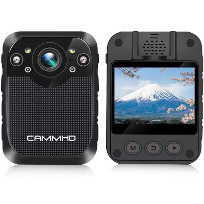 CAMMHD-D1 1296P Body Camera with Audio and Video Recording 10Hours 256G Max, IP67 Waterproof, 2.0In LCD Screen, Night Vision Body Camera for Law Enforcement, Civilian Body Cam(32GB)