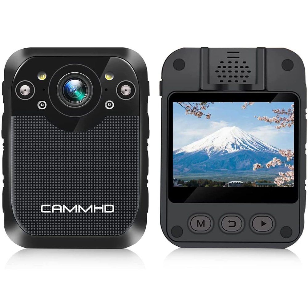 CAMMHD-D1 1296P Body Camera with Audio and Video Recording 10Hours 256G Max, IP67 Waterproof, 2.0In LCD Screen, Night Vision Body Camera for Law Enforcement, Civilian Body Cam(32GB)