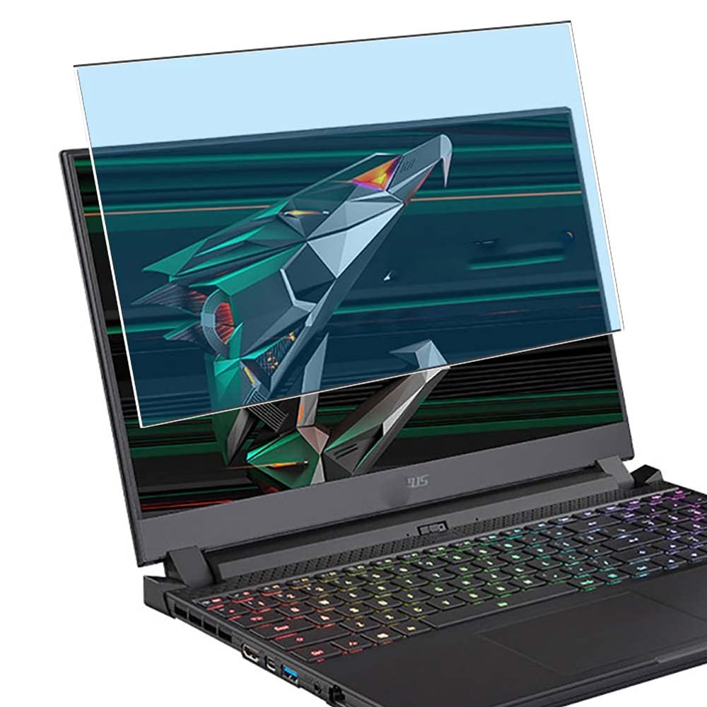Puccy Anti Blue Light Tempered Glass Screen Protector Film, compatible with GIGABYTE AORUS 15P XD 15.6" laptop (Active Area Cover Only) Protective Protectors Guard