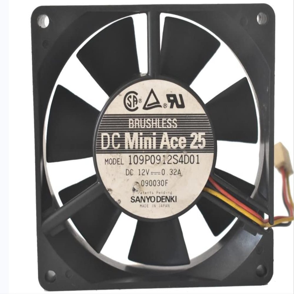 109P0912S4D01 90x90x25mm 12V 0.32A 9CM 3-Wire Cooling Fan