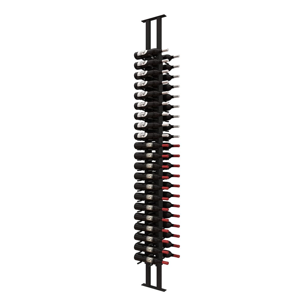 Ultra Wine Racks Floor-to-Ceiling Mount Display (2 Side, Single Deep, Black, Holds 42 Wine Bottles) - Modern Metal Wine Storage for Wine Cellars, Home Bars, Kitchens, and Dining Rooms