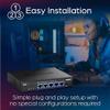 TRENDnet 5-Port 10G Switch, TEG-S750, 5 x 10G RJ-45 Ports, 100Gbps Switching Capacity, Supports 2.5G and 5G-Base-T Connections, Ethernet Splitter, NDAA & TAA Compliant, Lifetime Protection, Black view 4