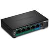 TRENDnet 5-Port Gigabit PoE+ Switch, 32W PoE Power Budget, 10Gbps Switching Capacity, IEEE 802.1p QoS, DSCP Pass-Through Support, Fanless, Wall Mountable, Lifetime Protection, Black, TPE-TG52 view 1