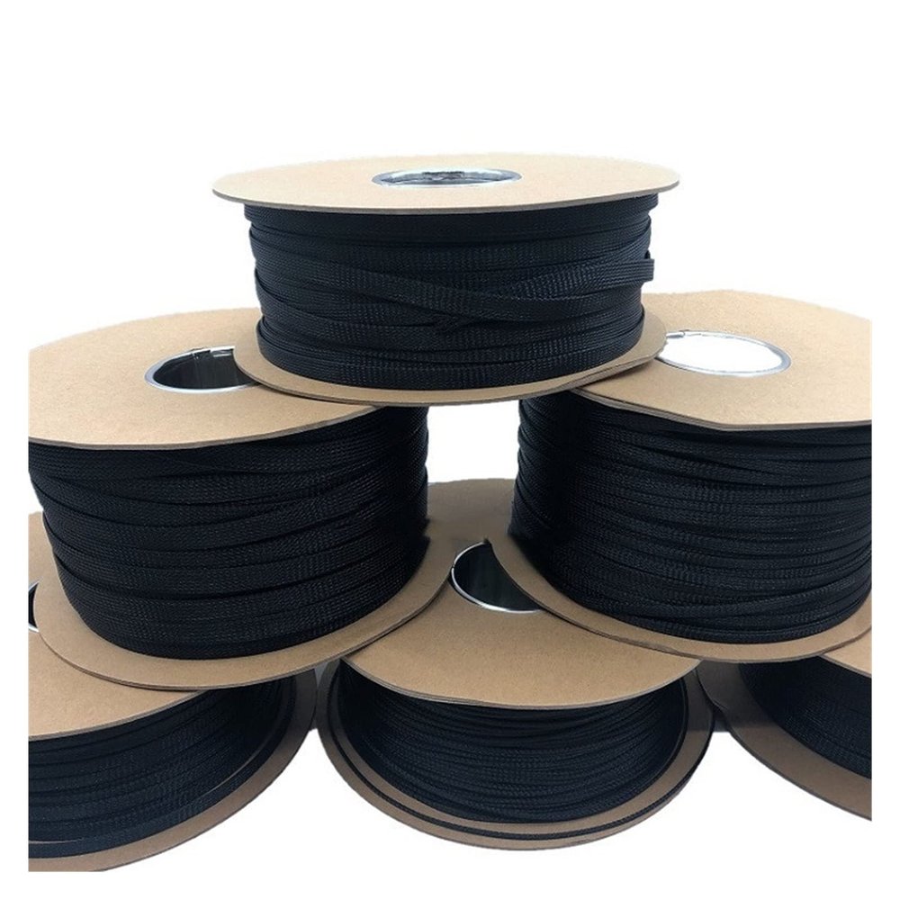 FHYTGBS Three-Wire Braided Mesh Casing-Insulated Braid Sleeving 3/4/6/8/10/12/14mm Tight 1/5/10M High Density Wire Wrap Sheath Protection Cable Sleeve (Color : Black, Inside Diameter : 6mm)