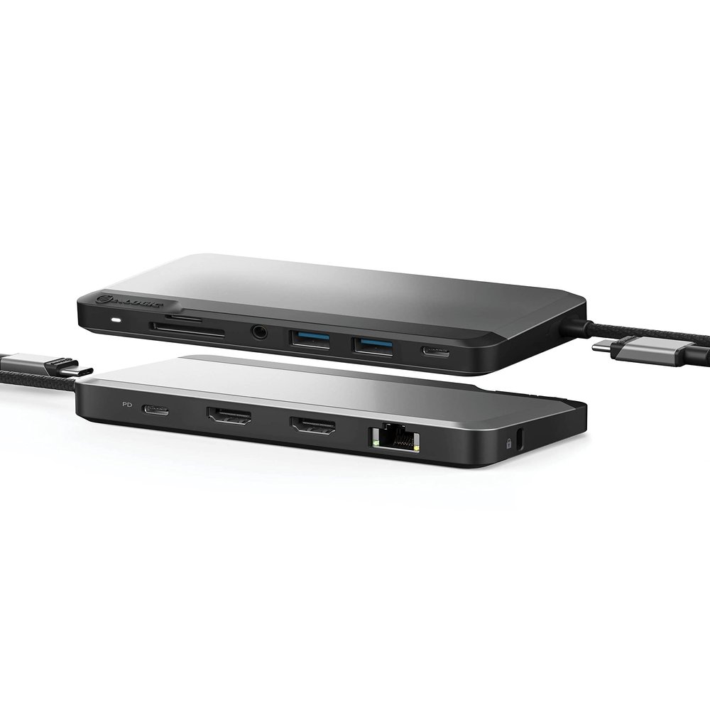 ALOGIC USB-C Dual Display 1080p FHD Dock; 85W Power Delivery; 2X USB-A; 2X USB-C; 2X HDMI Ports; Ethernet; Audio Jack; SD & Micro-SD Card Reader; 10-in-1 MX2 lite HDMI Edition.