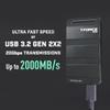TEAMGROUP T-Force M200 Portable External SSD 2TB USB3.2 Gen2x2 Type-C Read/Write 2000MB/s Compatible with PS5 & Xbox & Chrome OS T8FED9002T0C102 view 2