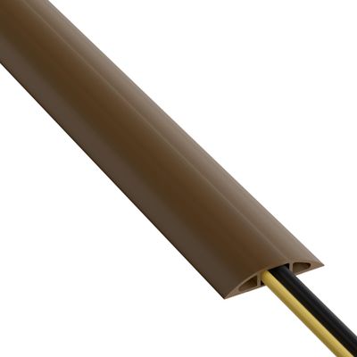 D-Line 6ft Floor Cord Cover, Cable Protector, Hide Extension Cords, Protect Cords, Prevent Cable Trips, Heavy Duty Cord Hider - Cable Cavity = 0.63" (W) x 0.31" (H) - Brown