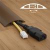 D-Line 6ft Floor Cord Cover, Cable Protector, Hide Extension Cords, Protect Cords, Prevent Cable Trips, Heavy Duty Cord Hider - Cable Cavity = 0.63" (W) x 0.31" (H) - Brown view 3