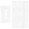 iwillink 3-Port Keystone Wall Plate 10-Pack, Low Profile Ethernet Wall Plates for Keystone Jack, White view 1