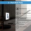 iwillink 3-Port Keystone Wall Plate 10-Pack, Low Profile Ethernet Wall Plates for Keystone Jack, White view 3
