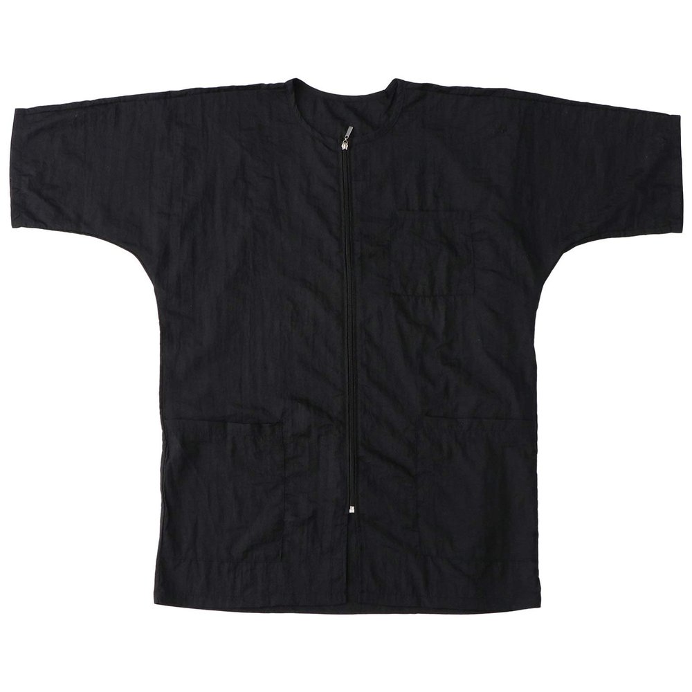SOLUSTRE Salon Smocks Short Sleeve Barbers Uniform Barber Smock Zip Up Work Clothes Haircut Cape Barber Apron Salon Smocks Hairdressing Cape for Worker Hairdresser