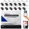 AmSecu 4K Security Camera System, 16-Channel Video Recorder NVR with 12 Bullet IP Cameras for Home Security Indoor/Outdoor, Pre-Installed 4TB Surveillance Hard Drive Kit view 1