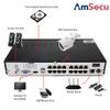 AmSecu 4K Security Camera System, 16-Channel Video Recorder NVR with 12 Bullet IP Cameras for Home Security Indoor/Outdoor, Pre-Installed 4TB Surveillance Hard Drive Kit view 2