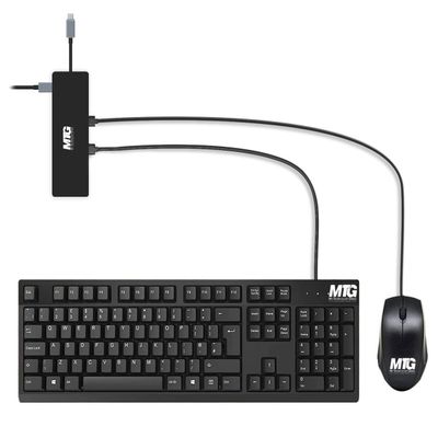 MTG Bundle Docking Station 10 in 1 Hub USB C, Dual 4K Tv/Monitor HDMI, DP, USB 3.0, Compatible with Windows and Mac, MTG USB Wired Keyboard and Mouse, (Power Adapter not Included)
