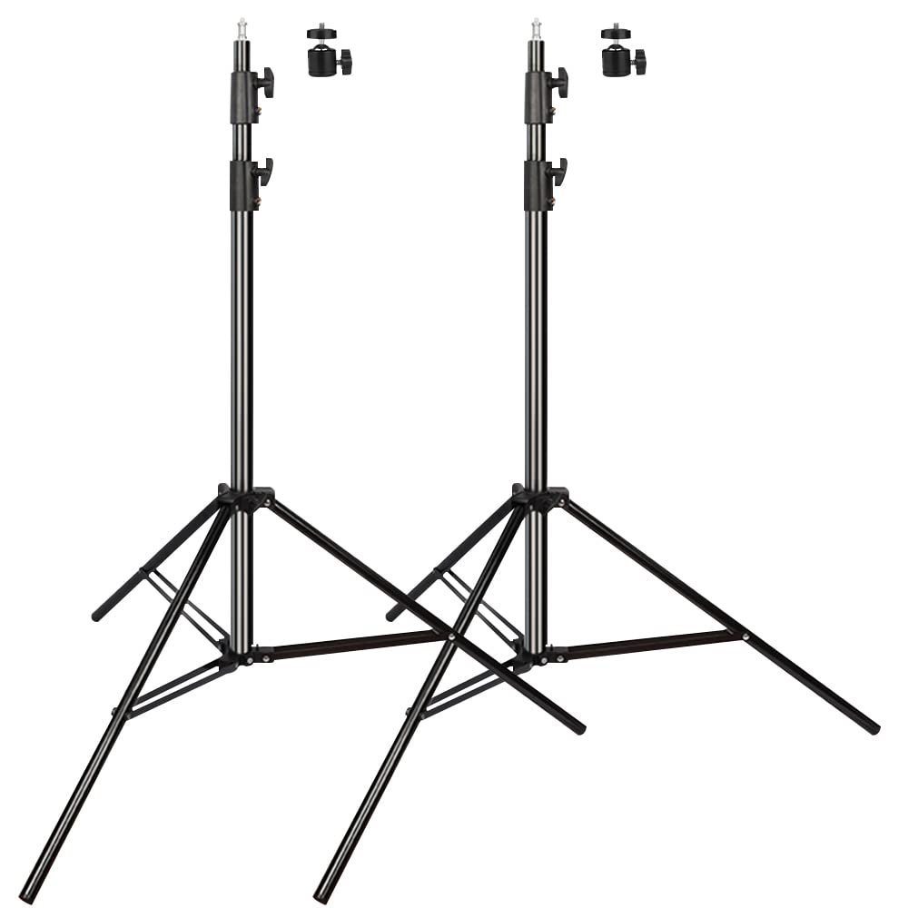 Heavy Duty Aluminum Alloy Photography Video Tripod Light Stands, Tripod Stands for Softboxes, Umbrellas, Reflectors, Lights - Pack of 2, 9.19 Feet/2.8M